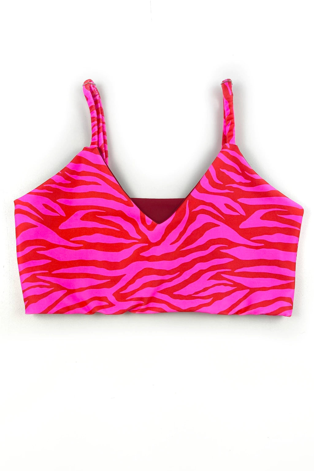 Top Dupla Face V Zebra Rosa